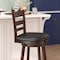 Flash Furniture Zerrick Commercial Wood Classic Ladderback Swivel Barstool w/Black LeatherSoft Seat, Espresso ES-UN3-29-ESP-GG - alternate 10